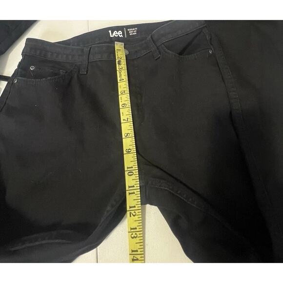 Lee Woman’s Black Denim Jeans Mid Rise Bootcut Pockets Stretch Size 12 Tall EUC - Picture 8 of 8